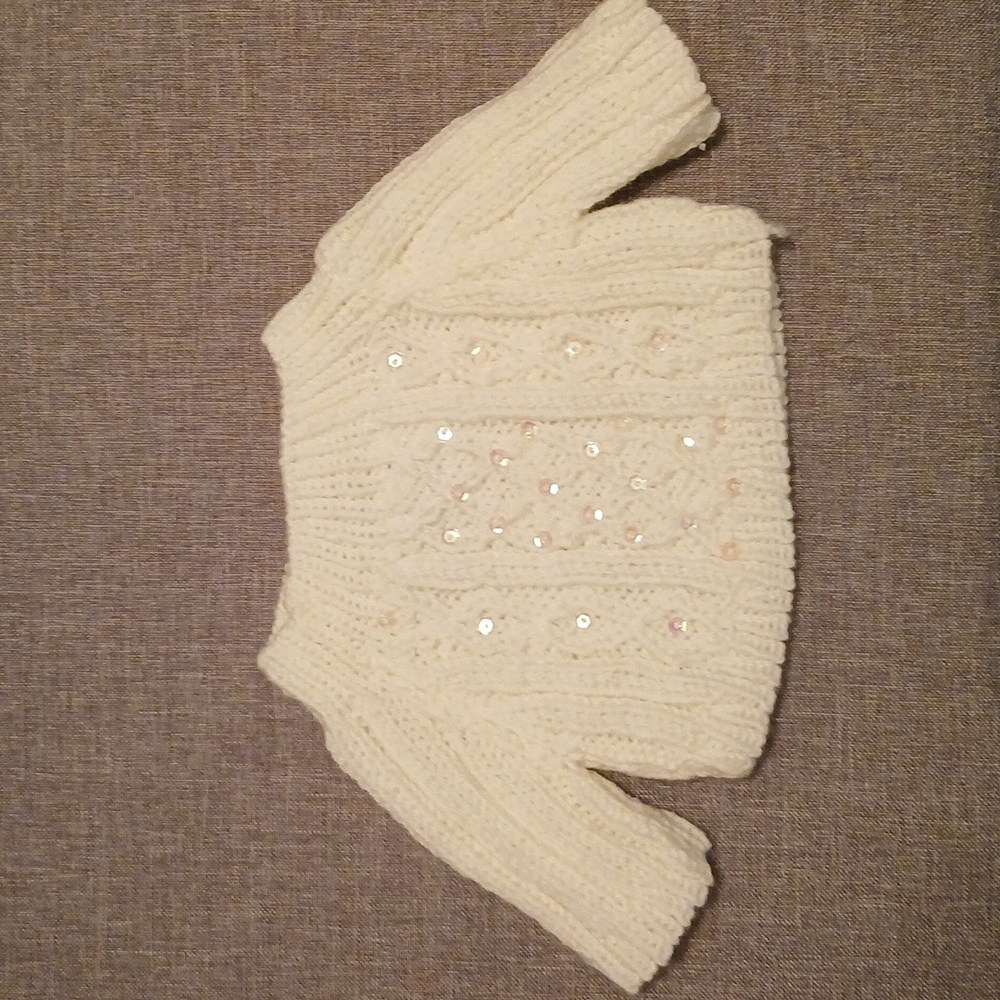 Build-A-Bear Cream Knit Sweater with Sequins